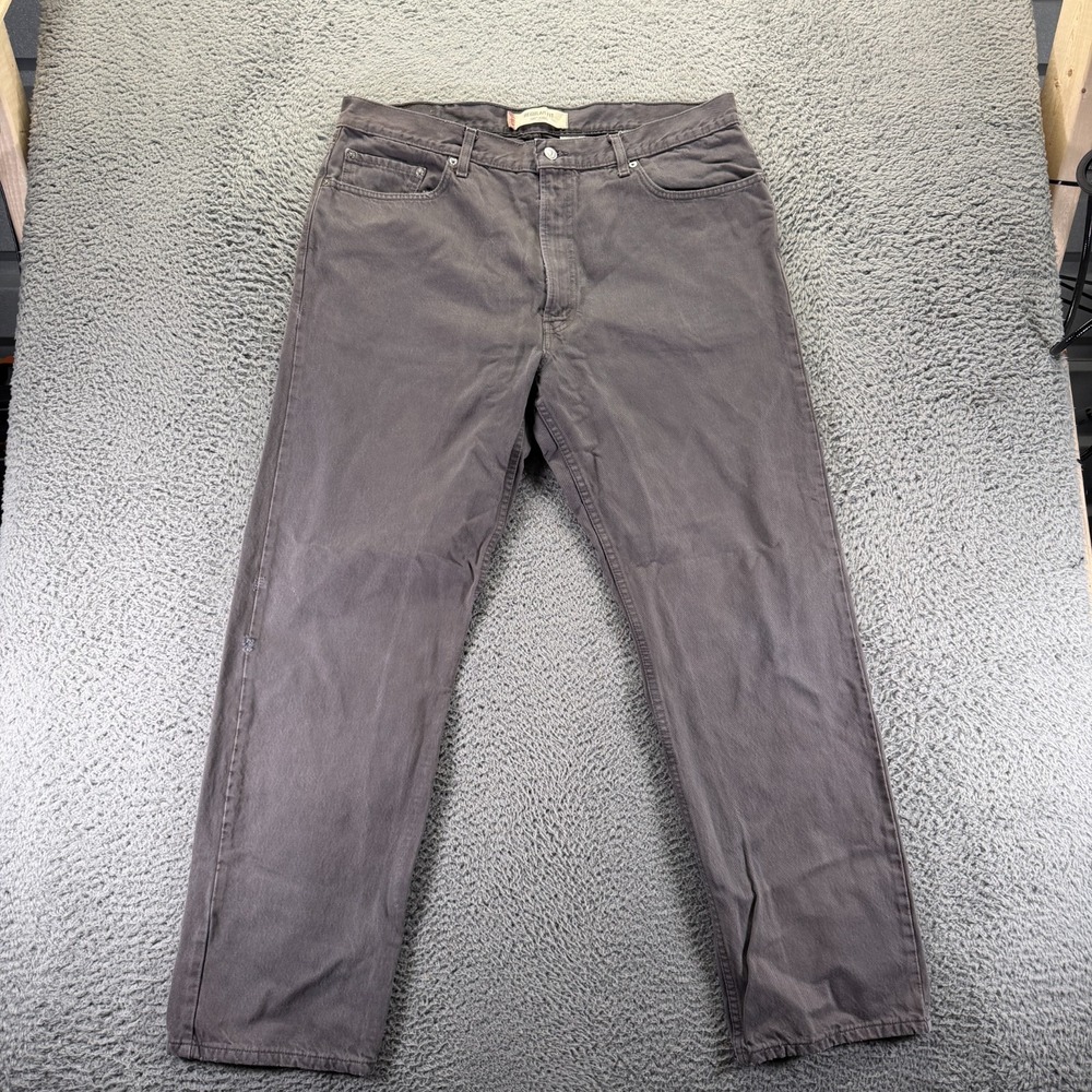 Vintage Levi's 505 Jeans Men's 40x32 Gray Cotton Denim Straight Workwear Travel